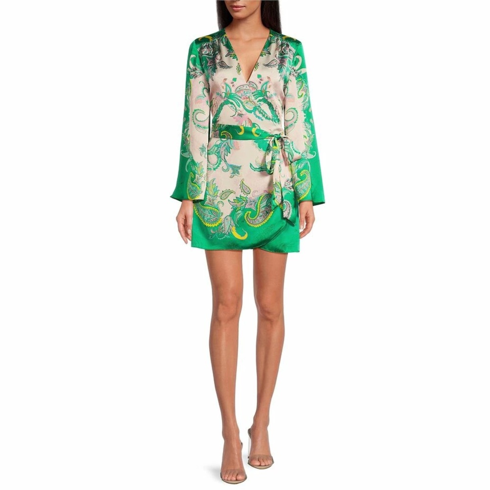 Wrap bell sleeve dress